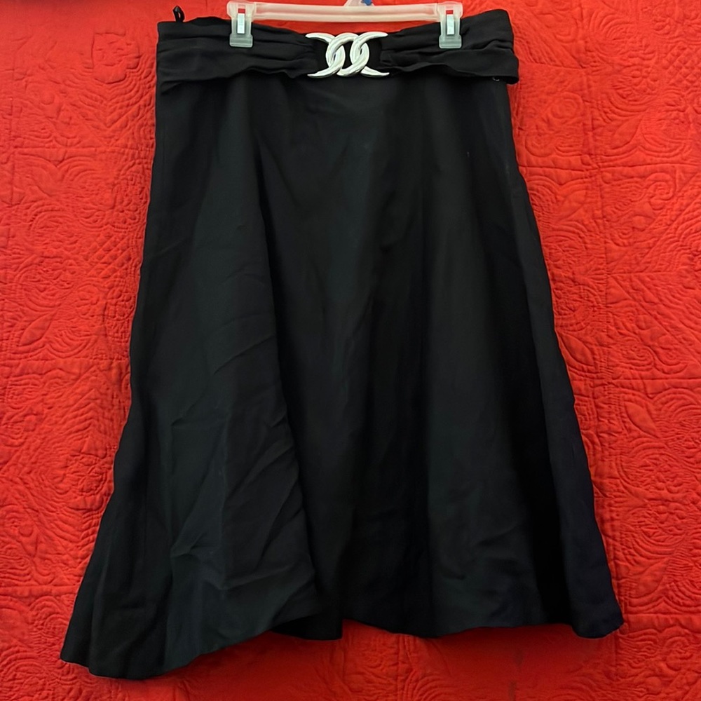 Chain Belt Midi Skirt